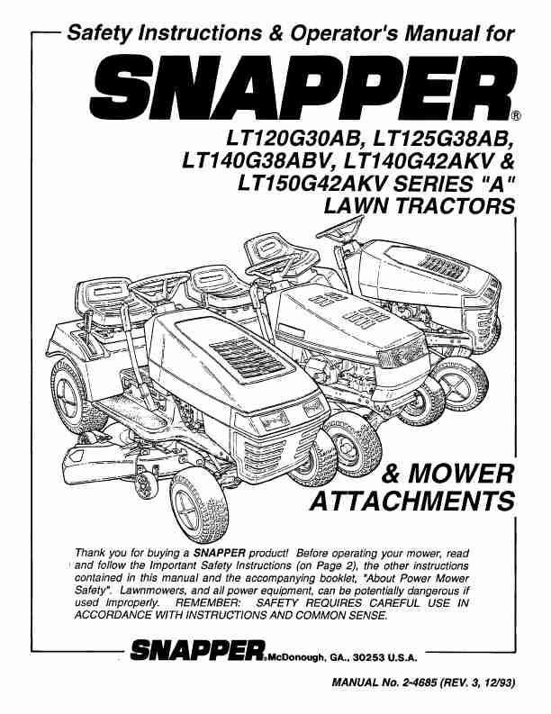 Snapper Lawn Mower LT150G42AKV Series A-page_pdf